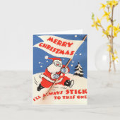 Vintage Weihnachtskarte Karte (Gelbe Blume)