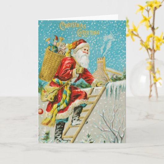 Vintage Weihnachtskarte Karte (Gelbe Blume)