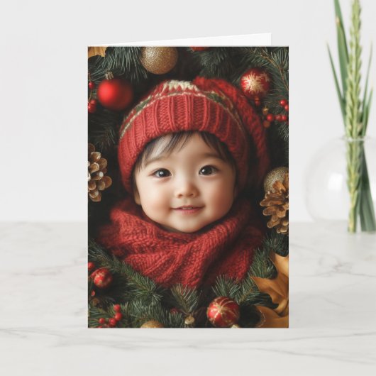 Vintage Weihnachtskarte Karte (Vorderseite)