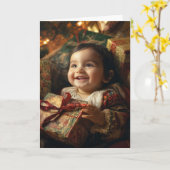 Vintage Weihnachtskarte Karte (Gelbe Blume)