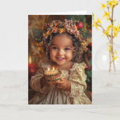 Vintage Weihnachtskarte Karte (Gelbe Blume)