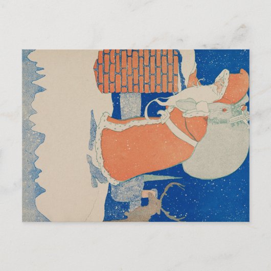 Vintage Weihnachtskarte, Klassische Urlaubskarte Postkarte (Vorderseite)