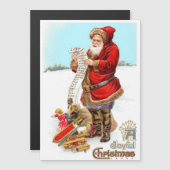 Vintage Weihnachtskarte Magnetkarte (Vorne/Hinten)