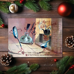 Vintage-Weihnachtskarte Miss Kettle Feiertagskarte