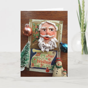 Vintage-Weihnachtskarte mit alten Ornamenten Feiertagskarte