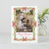 Vintage-Weihnachtskarte mit Foto Einladung (Stehend Vorderseite)