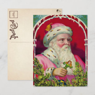 Vintage Weihnachtskarte mit komisch aussehenden We Postkarte