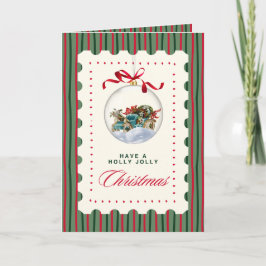 Vintage-Weihnachtskarte mit Ornament – Festliches Feiertagskarte