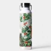 Vintage-Weihnachtskarte mit Rotkehlchen, Stechpalm Trinkflasche (Vorne)