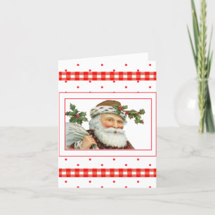 Vintage-Weihnachtskarte mit Santa im Landhausstil Feiertagskarte