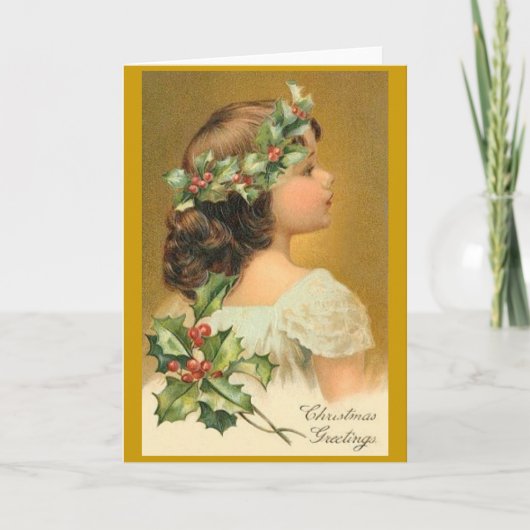 Vintage Weihnachtskarte mit viktorianischem Feiertagskarte (Vorderseite)