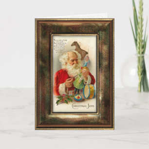 Vintage-Weihnachtskarte mit Weihnachtsmann Feiertagskarte