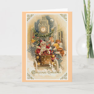 Vintage-Weihnachtskarte 'Mitternachtsfahrt' Feiertagskarte
