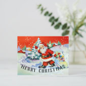 Vintage Weihnachtskarte Postkarte (Stehend Vorderseite)