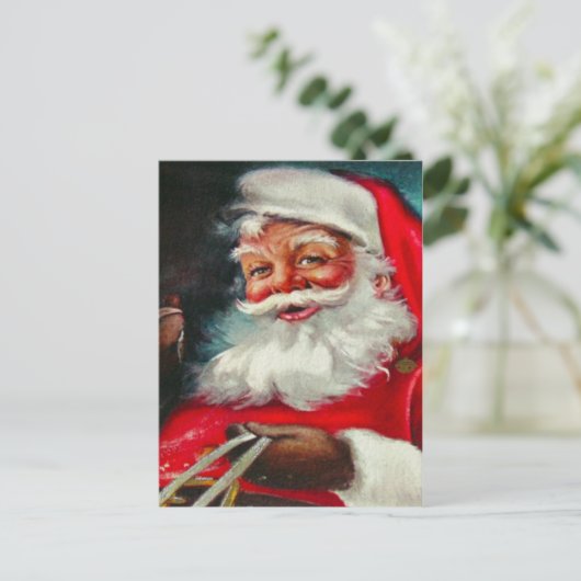 Vintage Weihnachtskarte Postkarte (Stehend Vorderseite)