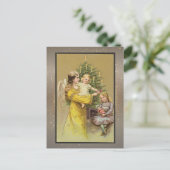 Vintage Weihnachtskarte Postkarte (Stehend Vorderseite)