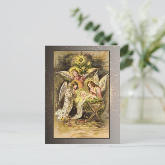 Vintage Weihnachtskarte Postkarte (Stehend Vorderseite)