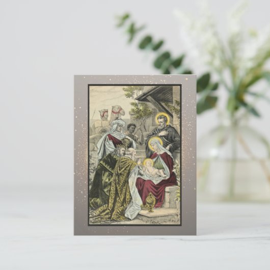 Vintage Weihnachtskarte Postkarte (Stehend Vorderseite)