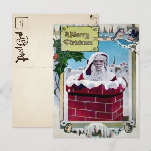 Vintage Weihnachtskarte Postkarte (Vorne/Hinten)