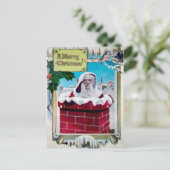 Vintage Weihnachtskarte Postkarte (Stehend Vorderseite)