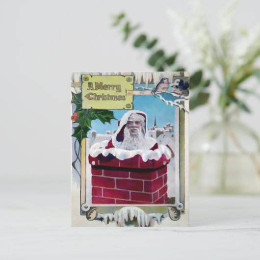 Vintage Weihnachtskarte Postkarte (Stehend Vorderseite)