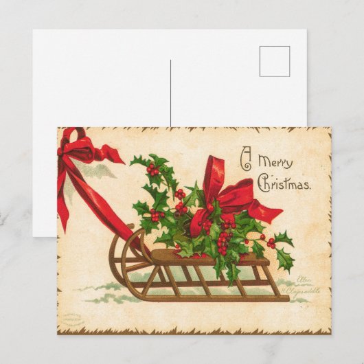 Vintage Weihnachtskarte Postkarte (Vorne/Hinten)