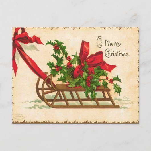 Vintage Weihnachtskarte Postkarte (Vorderseite)