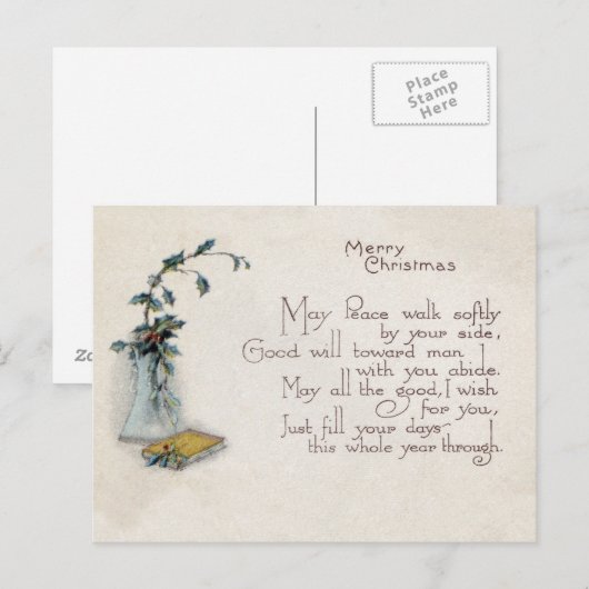 Vintage Weihnachtskarte Postkarte (Vorne/Hinten)