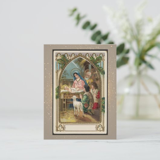 Vintage Weihnachtskarte Postkarte (Stehend Vorderseite)