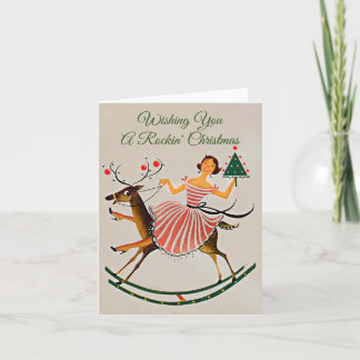 Vintage-Weihnachtskarte - Rockin 'Christmas Karte