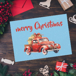 Vintage Weihnachtskarte rustikales Design rotes Au Feiertagskarte
