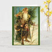 Vintage Weihnachtskarte Sankt Nikolaus Sankt Karte (Gelbe Blume)