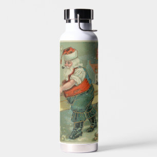 Vintage-Weihnachtskarte - Santa in seiner Werkstat Trinkflasche