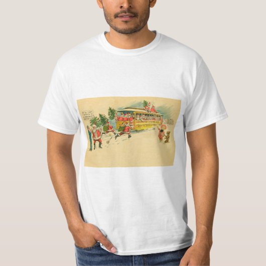 Vintage Weihnachtskarte T-Shirt (Vorderseite)