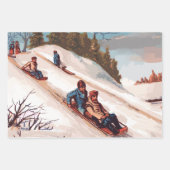 Vintage Weihnachtskarte vom Schnee Geschenkpapier Set (Vorderseite 3)