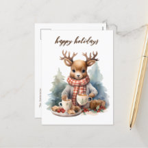 Vintage Weihnachtskarte Wasserfarben-Illustration