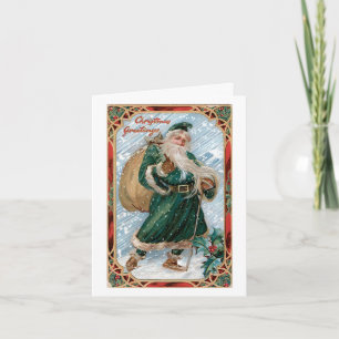 Vintage-Weihnachtskarte - Weihnachtsgrüße Feiertagskarte