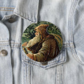 Vintage Weihnachtskarte, Weihnachtsmann und Baum Button (Beispiel)