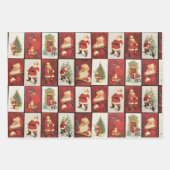 Vintage Weihnachtskarten aus den 1970er Jahren Geschenkpapier Set (Vorderseite)