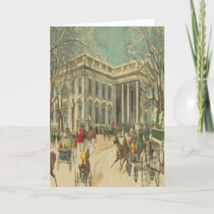 Vintage-Weihnachtskarten des Weißen Hauses zum Win Feiertagskarte