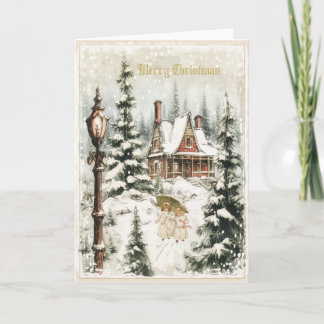 Vintage-Weihnachtskarten-Design Dankeskarte