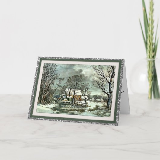 Vintage Weihnachtskarten Feiertagskarte (Vorderseite)