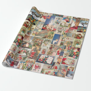 Vintage-Weihnachtskarten Feiertagsmuster Geschenkpapier
