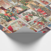 Vintage-Weihnachtskarten Feiertagsmuster Geschenkpapier (Ecke)