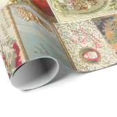 Vintage-Weihnachtskarten Feiertagsmuster Geschenkpapier (Rolleneckpunkt)