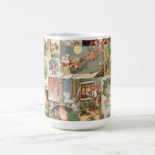 Vintage-Weihnachtskarten Feiertagsmuster Kaffeetasse (Mittel)