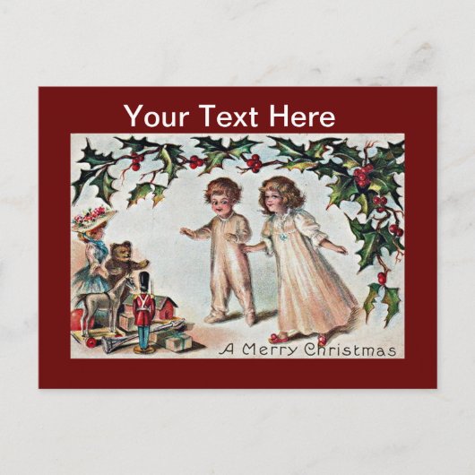 Vintage Weihnachtskarten Feiertagspostkarte (Vorderseite)