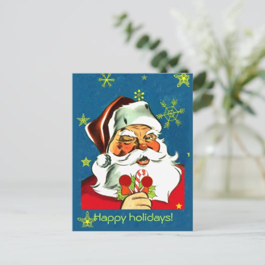 Vintage Weihnachtskarten Feiertagspostkarte (Stehend Vorderseite)