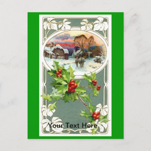 Vintage Weihnachtskarten Feiertagspostkarte (Vorderseite)