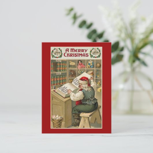 Vintage Weihnachtskarten Feiertagspostkarte (Stehend Vorderseite)